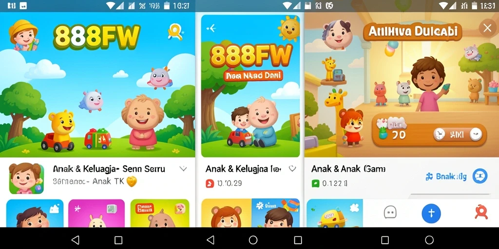 Antarmuka menawan aplikasi Game Anak TK 888FW.