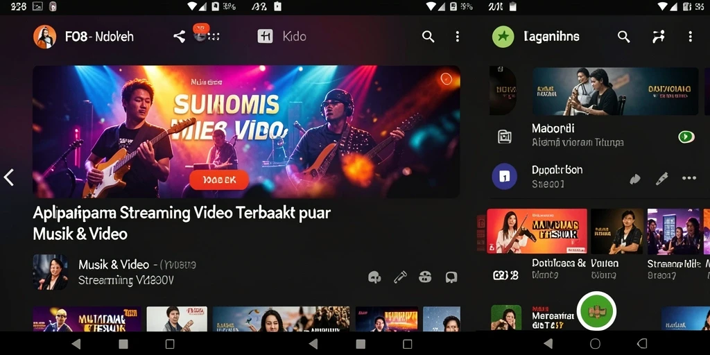 Antarmuka aplikasi FO8 yang bersih dan mudah digunakan untuk streaming video.