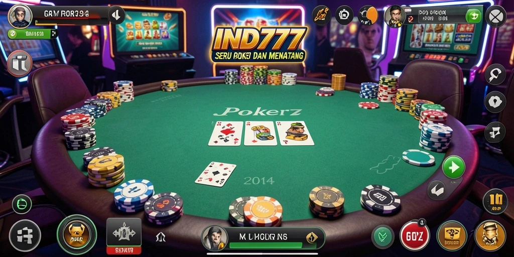 Tampilan antarmuka menarik dari game Poker IND777.