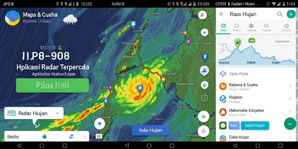 Tampilan antarmuka utama aplikasi Radar Hujan JPS88.