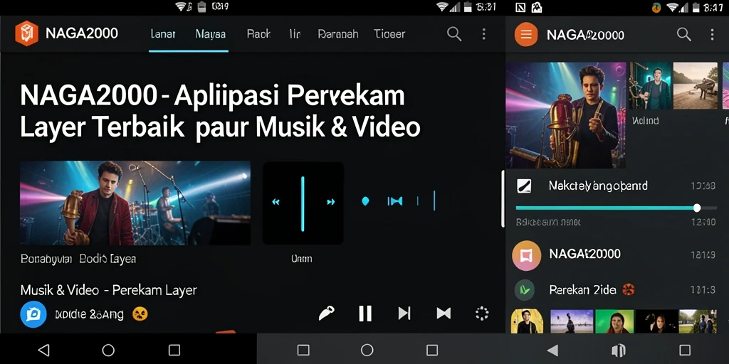 Antarmuka aplikasi NAGA2000 untuk perekaman layar yang intuitif.