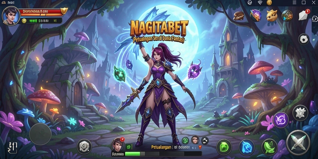 Antarmuka NAGITABET dengan grafik petualangan yang menakjubkan.