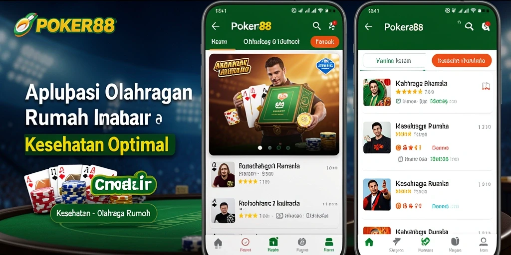 Antarmuka POKER88 menampilkan berbagai program olahraga dan fitur pelacakan kesehatan.