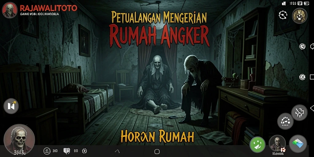 Screenshot RAJAWALITOTO menunjukkan suasana mencekam rumah angker.