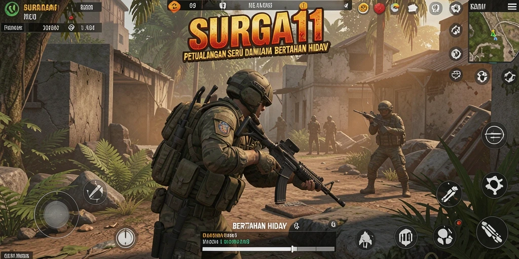 Tampilan antarmuka SURGA11 yang menawan dan fungsional untuk bertahan hidup.