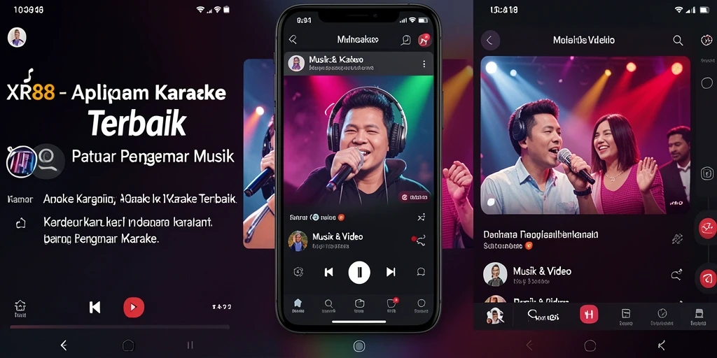 Tampilan antarmuka aplikasi Karaoke XR88 dengan fitur intuitif.